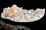 Peach Stilbite Crystals on Sparkling Quartz Chalcedony - India #176834-1